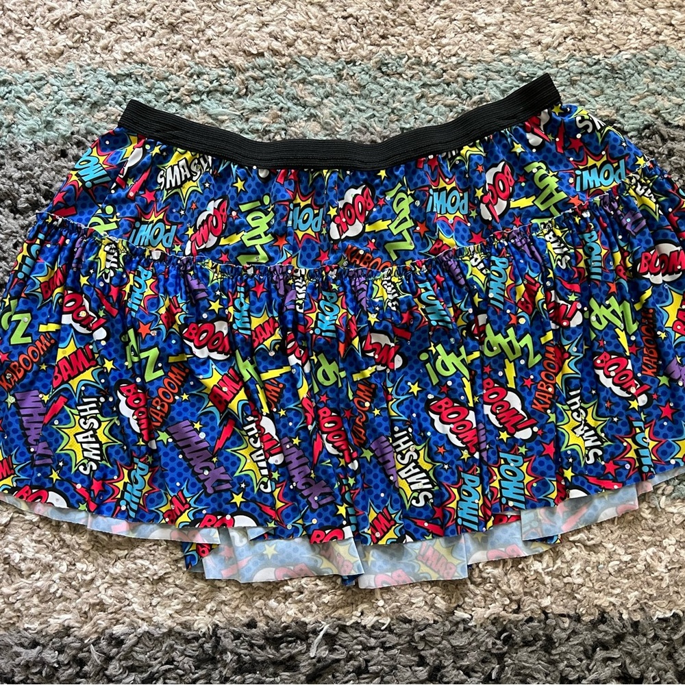 Sparkle Athletic Superhero Comic Print Skirt